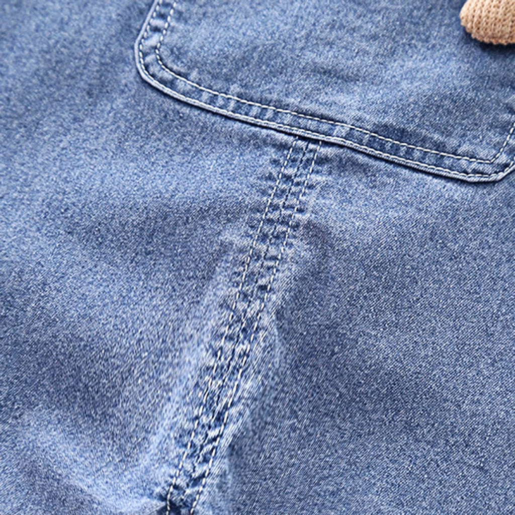 Girls Pink Striped T-shirt with Denim Dungaree Set Sets   