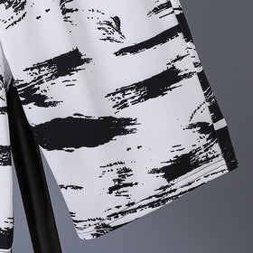 Boys White Abstract Printed T-Shirt With Elasticated Shorts Set 2 pc. Sets