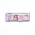Magnetic Pencil Box for Girls Cute Cartoon Stationery Organizer Trending Accessories Purple Onesize