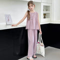 Girls Purple Sleeveless A-line Top With Pants Co-ord Sets Sets Purple 5-6 Y