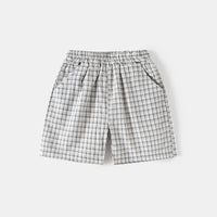 Boys Grey Checked Short Sleeves Shirt & Shorts Co-ord Sets Sets