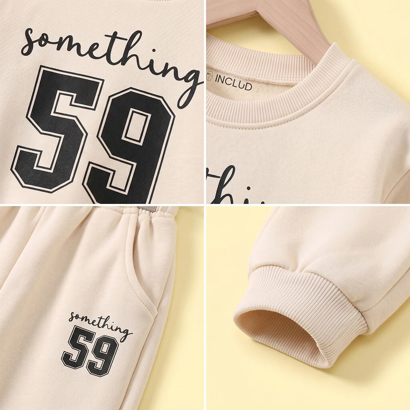 Boys Apricot Typographic Sweatshirt & Joggers Co-ord Sets Sets