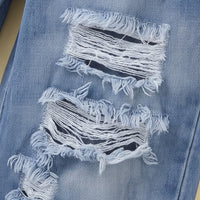 Girls Light Blue Distressed Jeans Pants