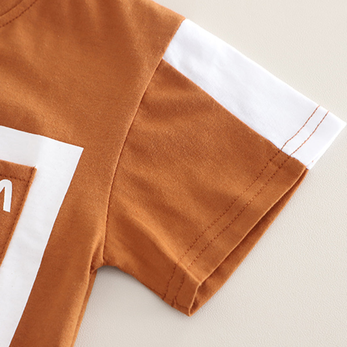 Boys Brown Typographic Nasa Printed T-Shirt With Shorts Set 2 pc. Sets