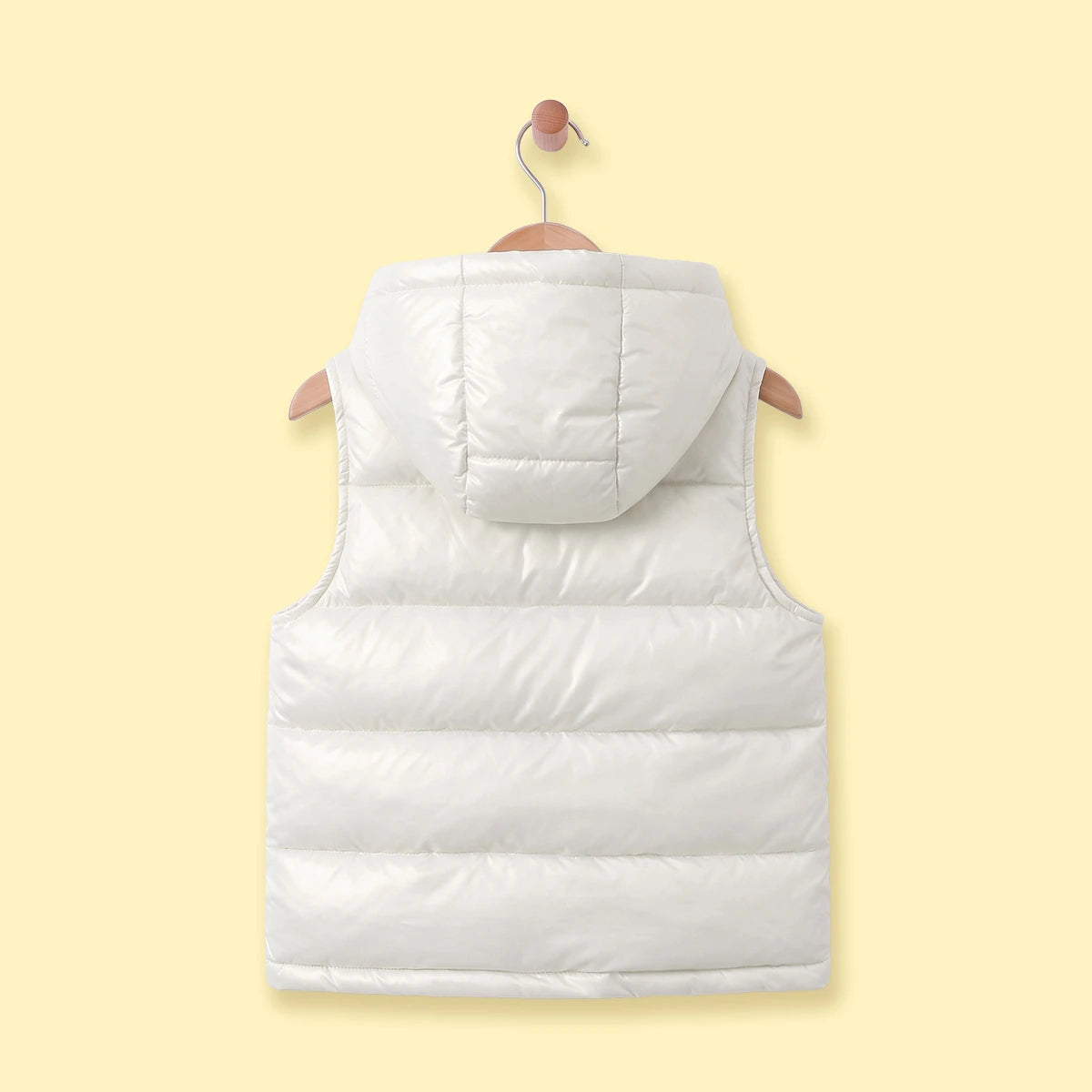 Boys Off White Sleeveless Hooded Puffer Jacket Coats & Jackets