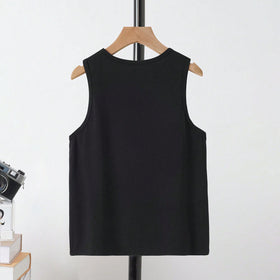 Boys Black Typographic Printed Vest Vests