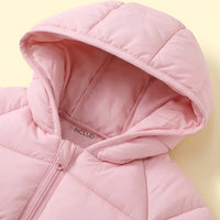 Girls Pink Hooded Quilted Puffer Jacket Coats & Jackets