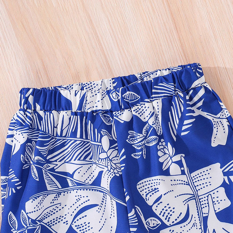 Girls Tropical Print Shirt With Camisole Top & Shorts Set 3 pc. Sets   