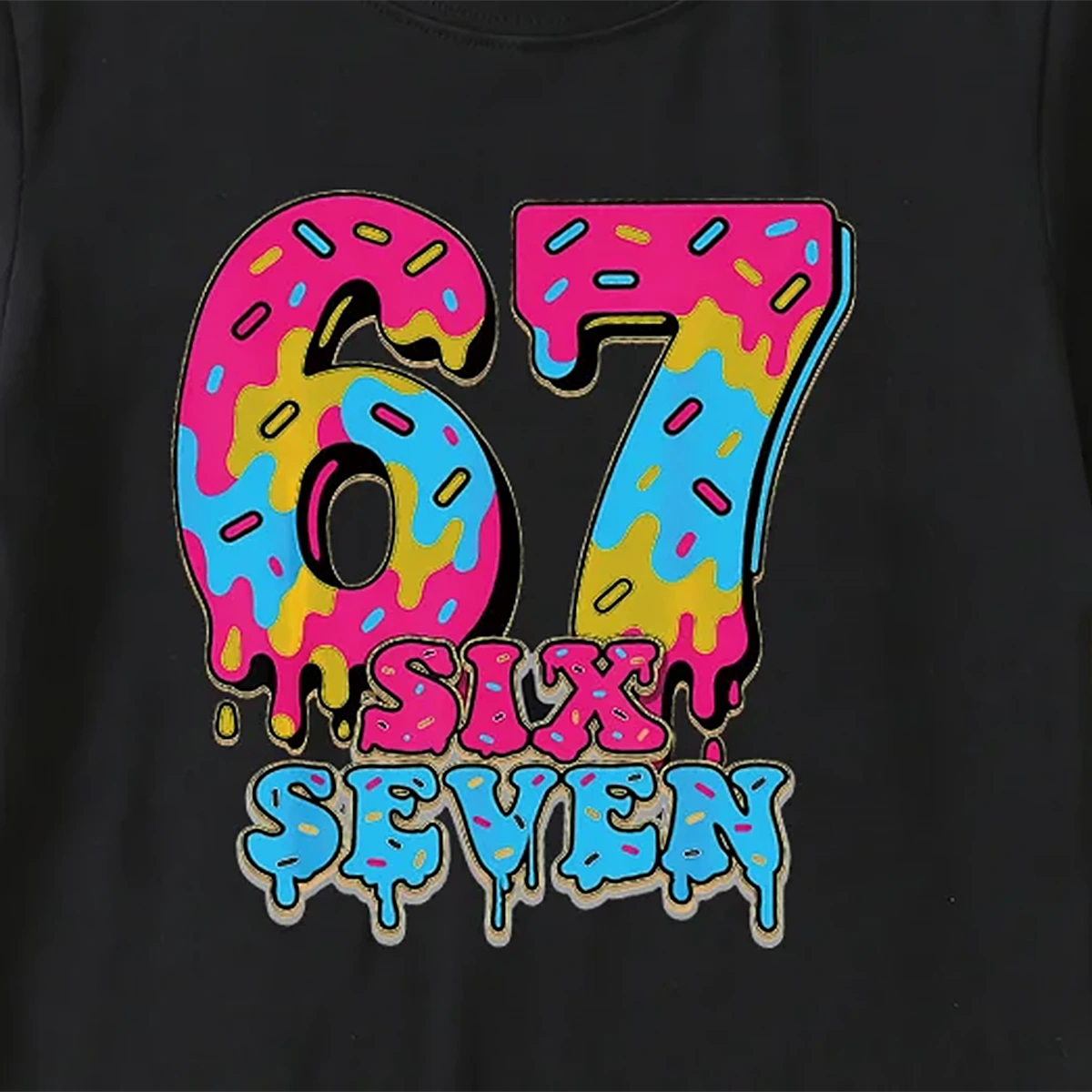 Girls Black Alphanumeric Print Short Sleeve T-Shirt Tshirts