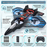 Remote Control Star Fighter Plane with Bright LED Lights Wireless Controller Stable Flying RC Toy for Kids Trending Accessories