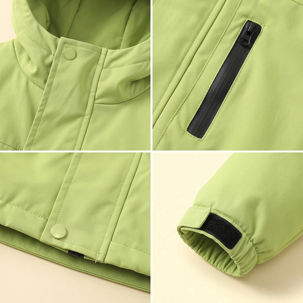 Boys Lime Green Long Sleeve Hooded Zip-Up Jacket Coats & Jackets