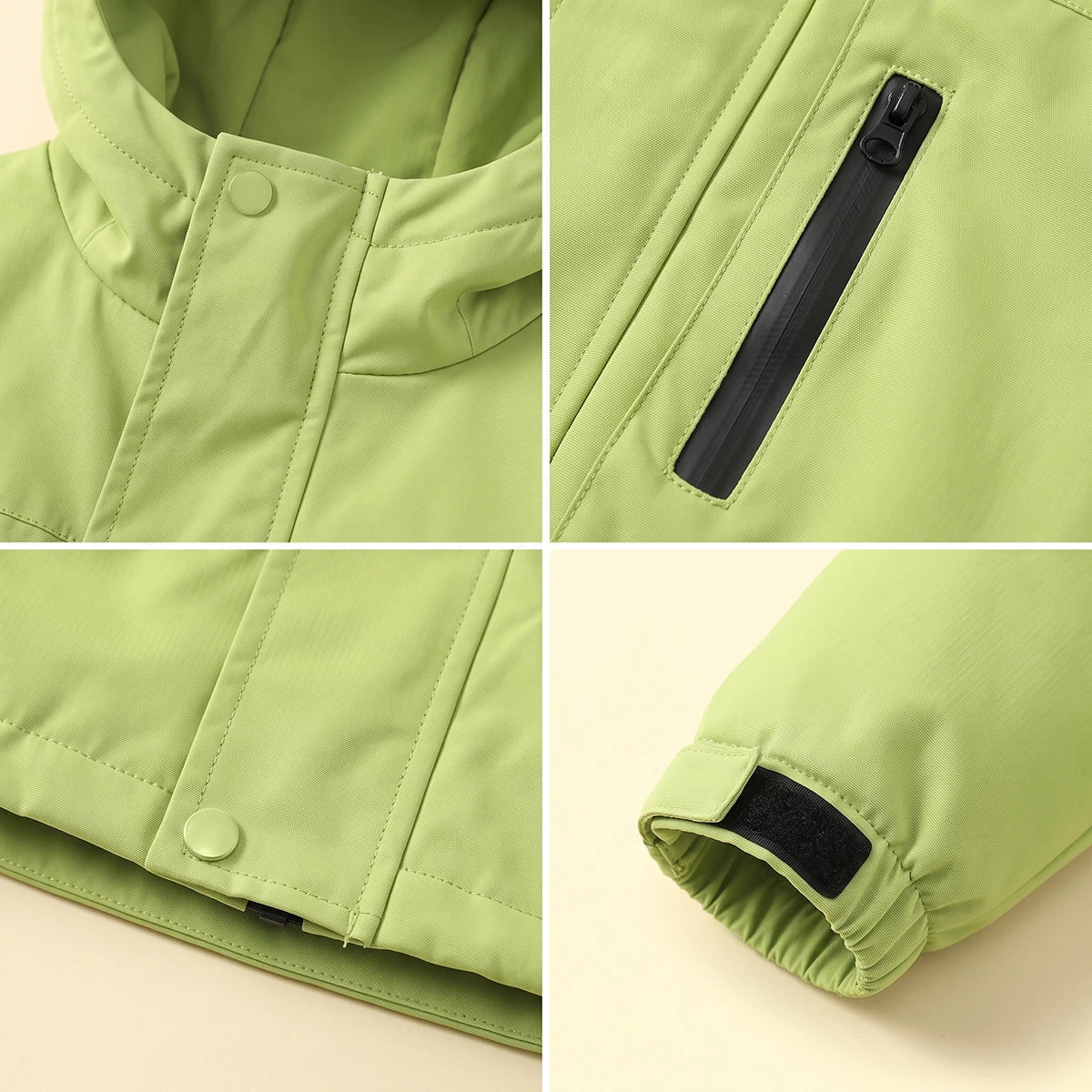 Boys Lime Green Long Sleeve Hooded Zip-Up Jacket Coats & Jackets