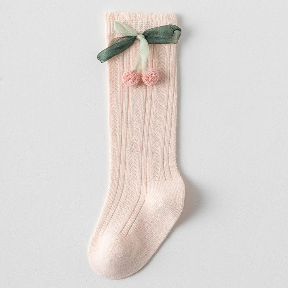 Pack of 5 Girls Multicolour Cherry Applique Calf Length Socks Socks