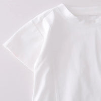 Boys White Solid Short Sleeves T-Shirt With Shorts Set Sets