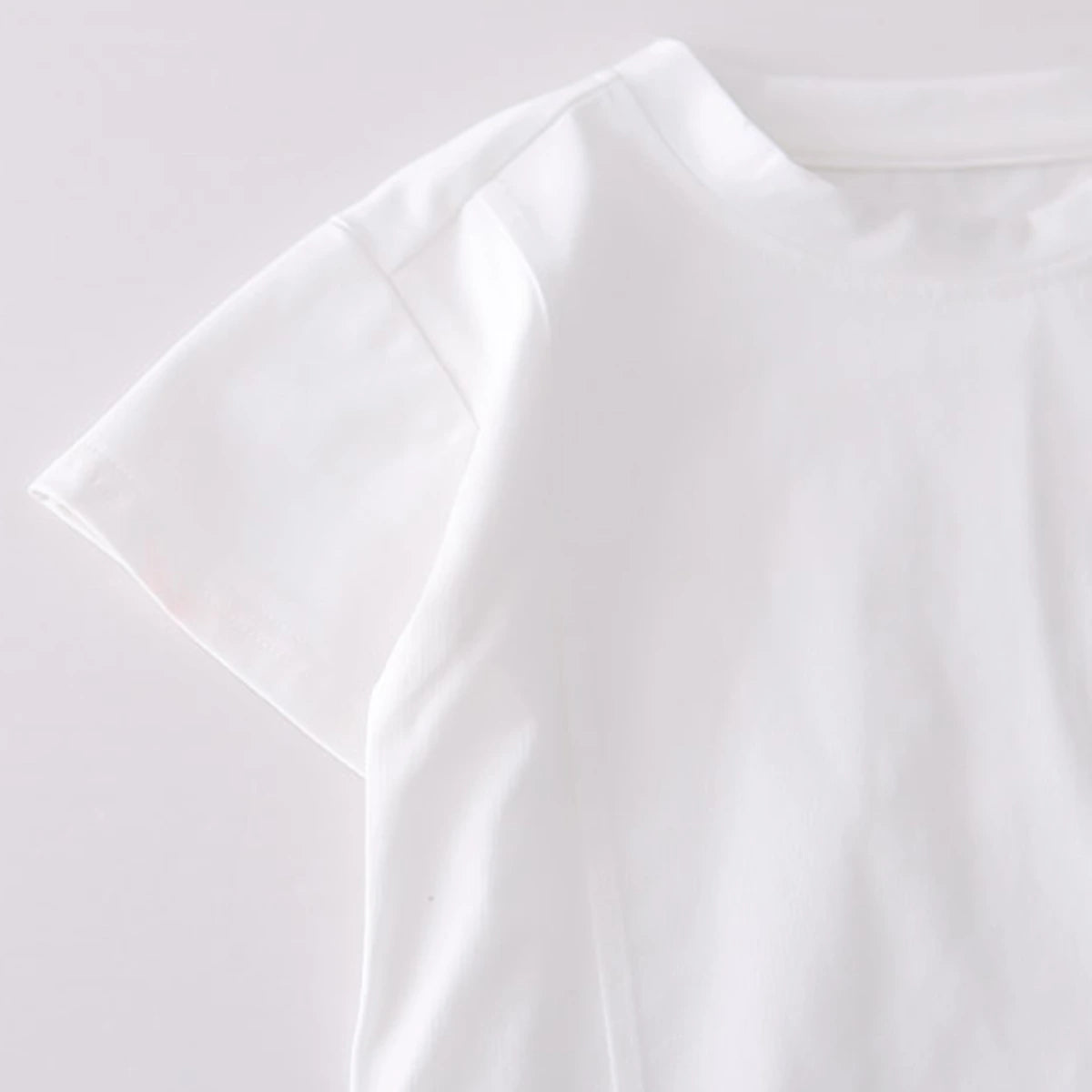 Boys White Solid Short Sleeves T-Shirt With Shorts Set Sets