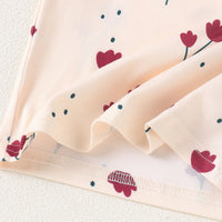 Girls Cream Floral Print Sleeveless Top With Pants Sets 2 pc. Sets
