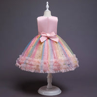 Girls Multicolour Heart Applique Fit & Flare Party Wear Dress Party Dresses