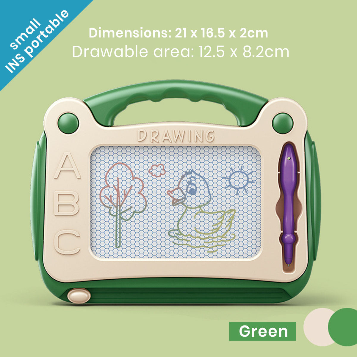 Kids Green Magnetic Erasable Drawing Board Trending Accessories Green Onesize