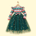 Girls Green Christmas Tree Printed Fit & Flare Dress Casual Dresses Green 3-4 Y