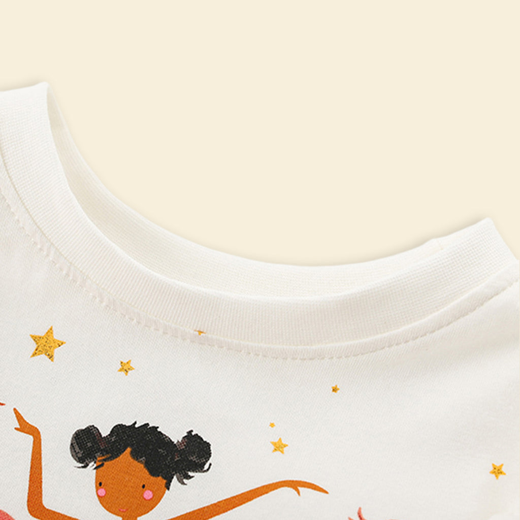Girls Short Sleeve Graphic Dress Casual Dresses   