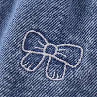 Girls Light Blue Embroidered Elasticated Denim Shorts Shorts