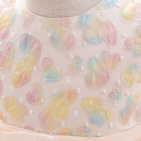 Girls Yellow Heart Applique Fit & Flare Party Wear Dress Party Dresses