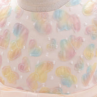 Girls Yellow Heart Applique Fit & Flare Party Wear Dress Party Dresses