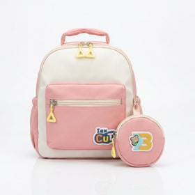 Kids Pink Cotton School Backpack Trending Accessories Pink Onesize