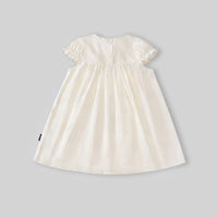 Girls Off-White Embroidered Puff Sleeve Fit & Flare Dress Casual Dresses