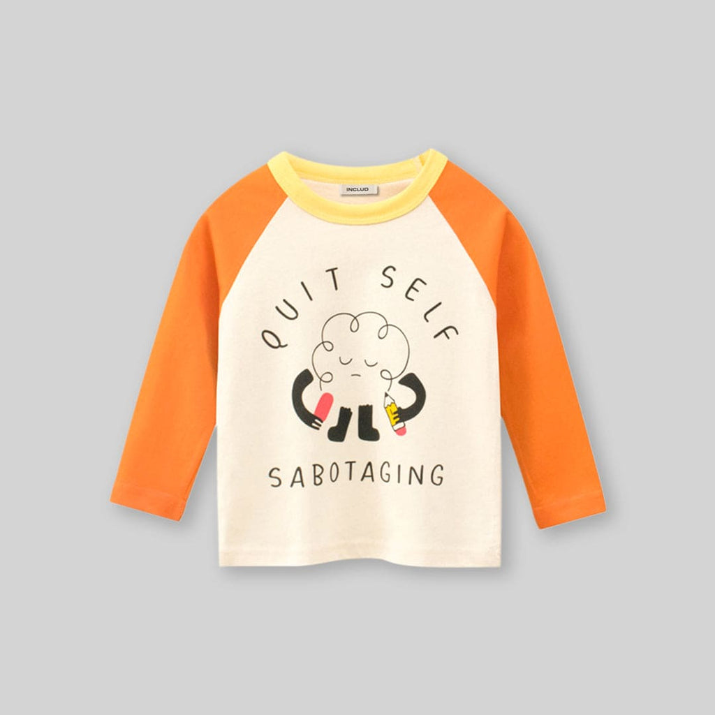 Girls Graphic Print Raglan Sleeves T-shirt Tshirts