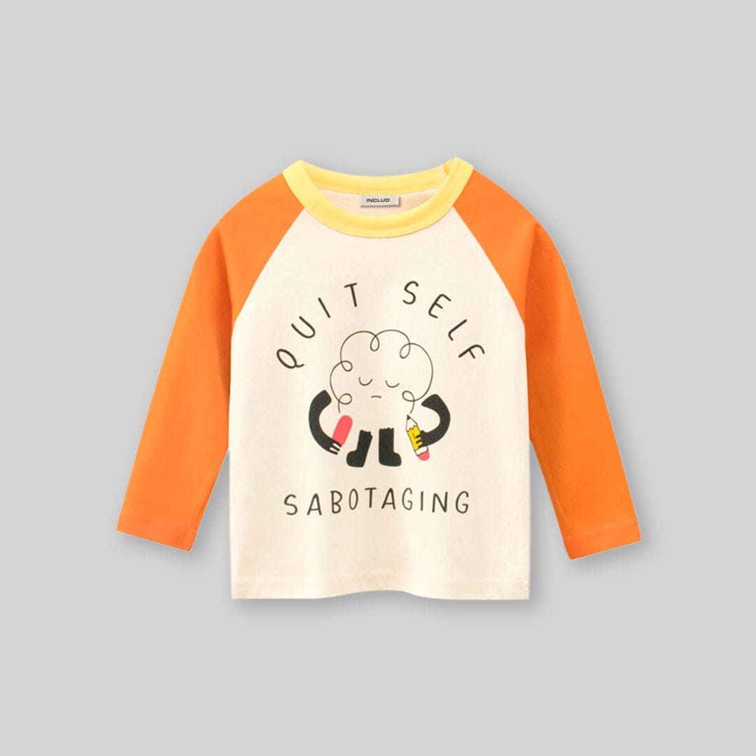 Girls Graphic Print Raglan Sleeves T-shirt Tshirts