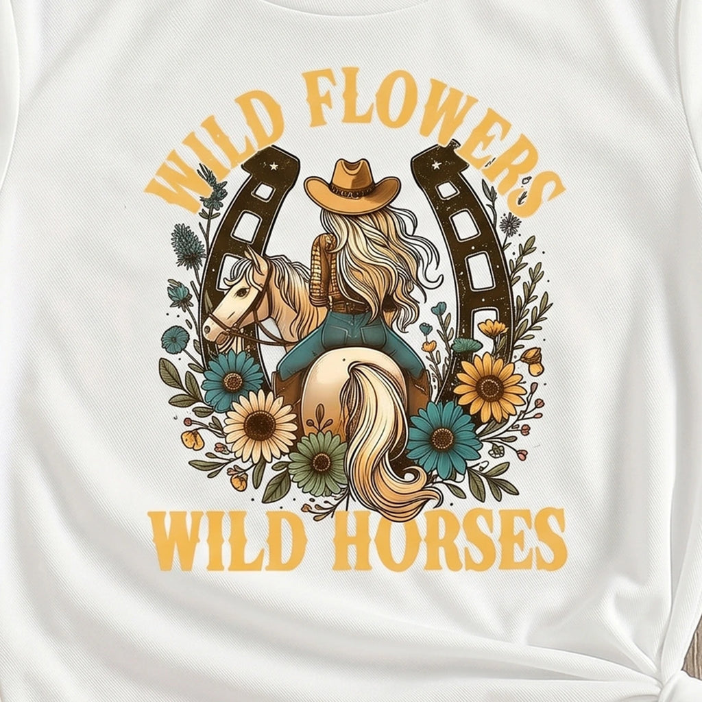 Girls White Floral Print Short Sleeve T-Shirt Tshirts