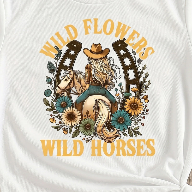 Girls White Floral Print Short Sleeve T-Shirt Tshirts