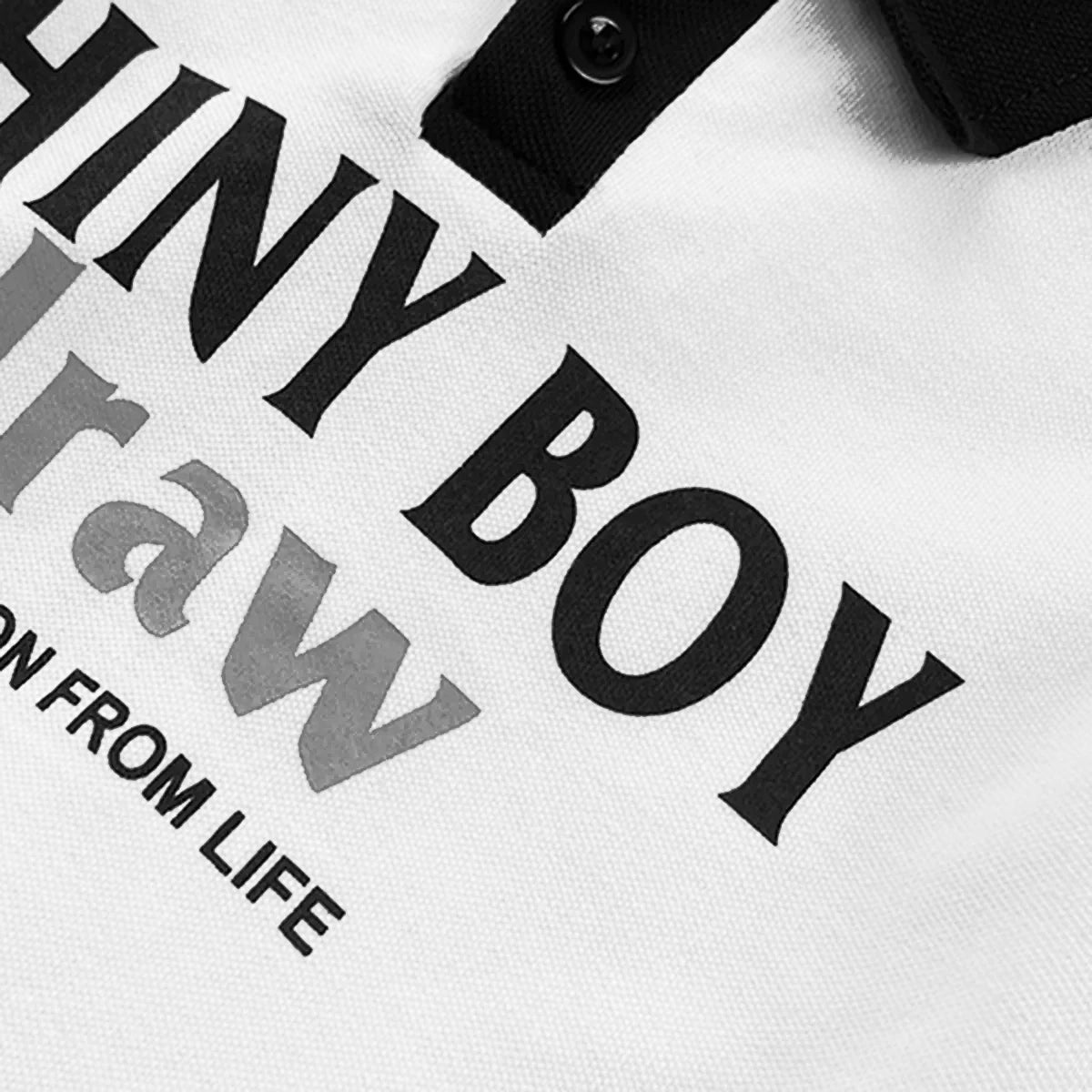 Boys White Typographic Printed Polo T-Shirt With Shorts Co-ord Sets Sets
