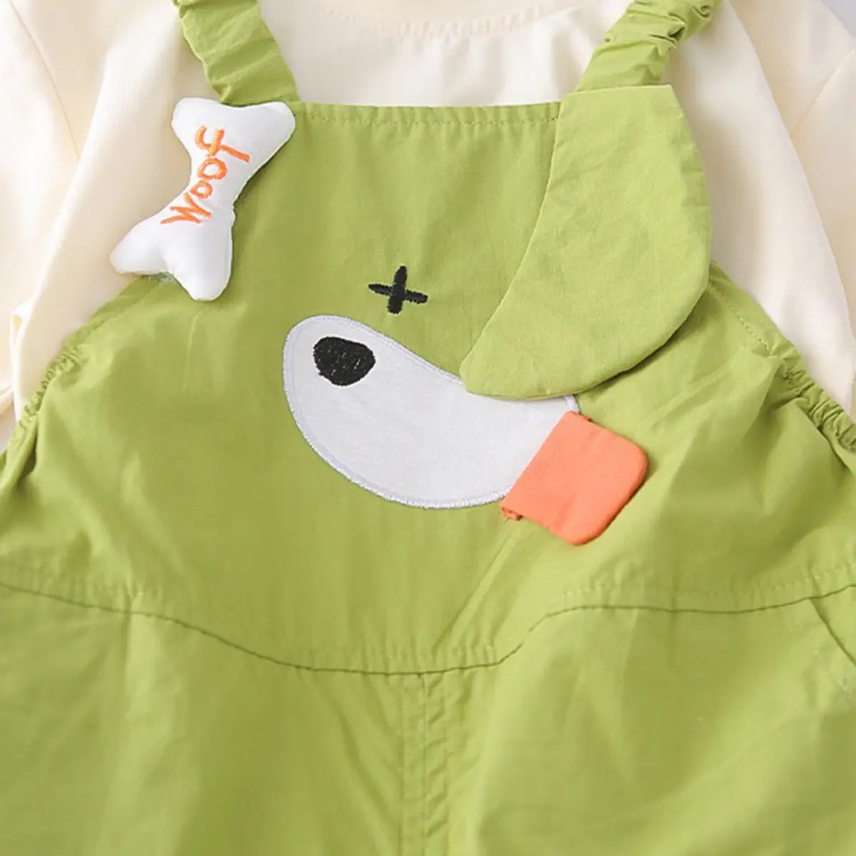 Boys Green Puppy Applique Short Sleeve T-shirt with Dungaree Sets 2 pc. Sets