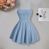 Girls Blue Spaghetti Strap Cami Casual Dress Casual Dresses