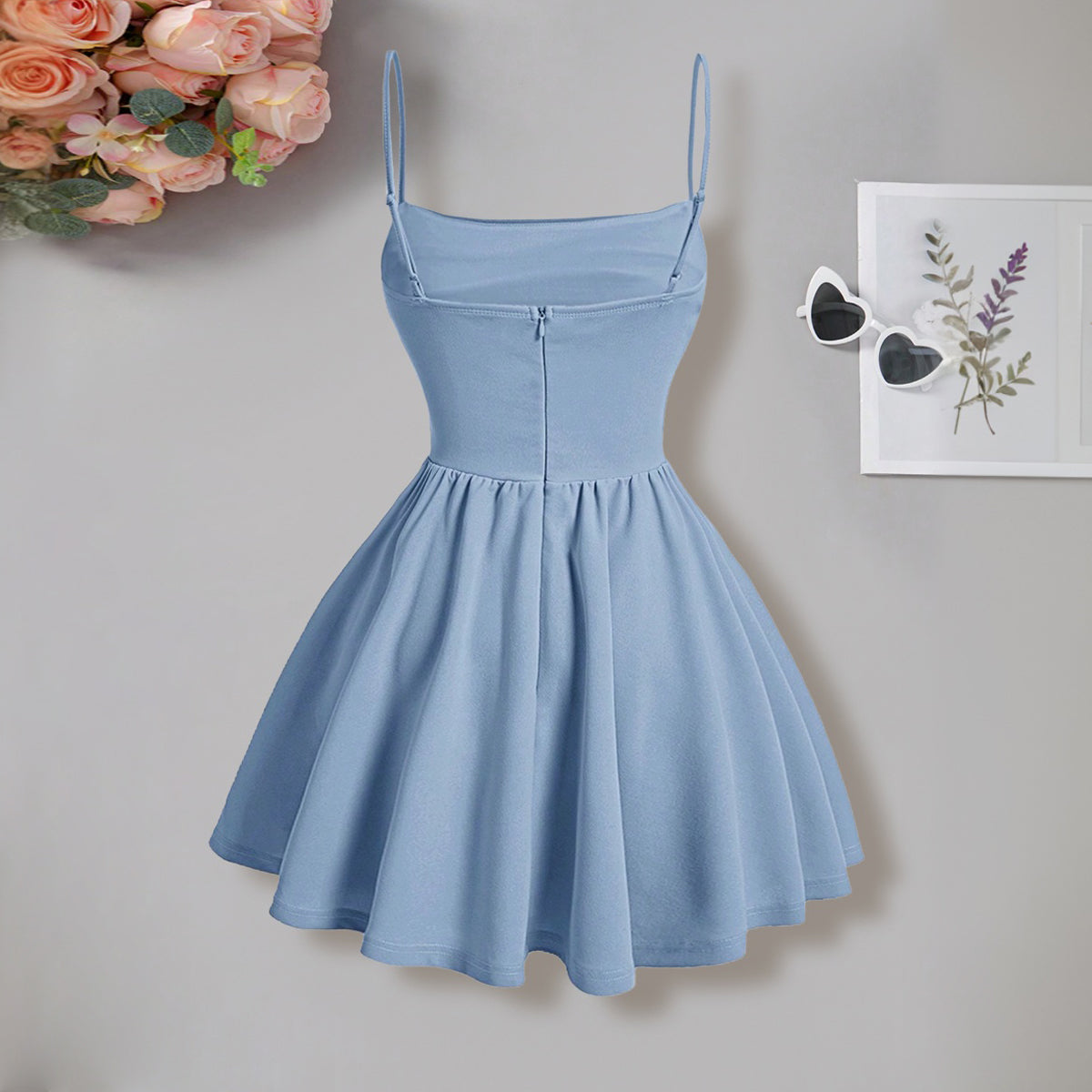 Girls Blue Spaghetti Strap Cami Casual Dress Casual Dresses