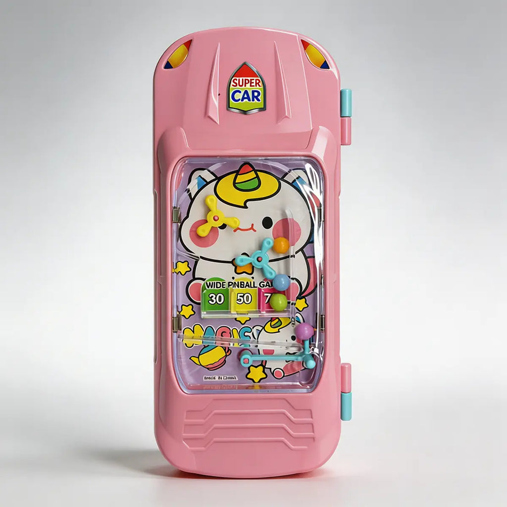 Car Lock Pencil Box with Pinball Game in Pink Color for Girls Trending Accessories Pink Onesize