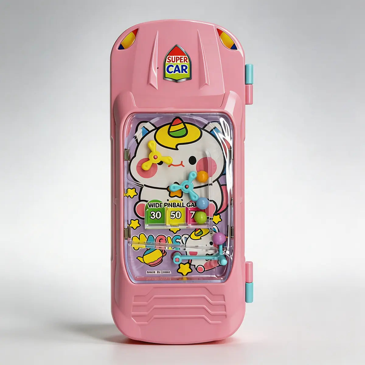 Car Lock Pencil Box with Pinball Game in Pink Color for Girls Trending Accessories Pink Onesize