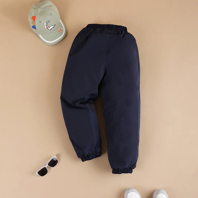 Boys Navy Blue Solid Jogger Trackpants & Joggers