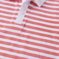 Boys Pink Striped Short Sleeve Polo T-Shirt With Shorts Sets 2 pc. Sets
