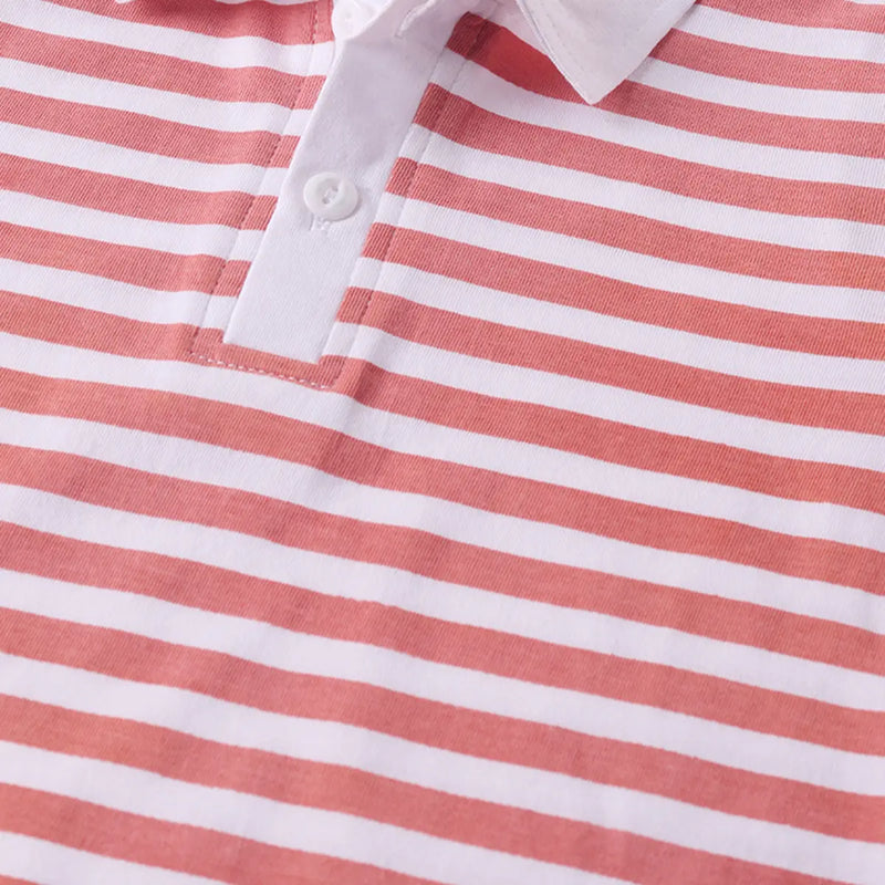 Boys Pink Striped Short Sleeve Polo T-Shirt With Shorts Sets 2 pc. Sets
