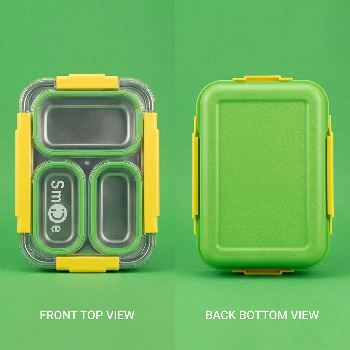 Kids Green Daily Fresh 3-Compartment Lunch Box Trending Accessories