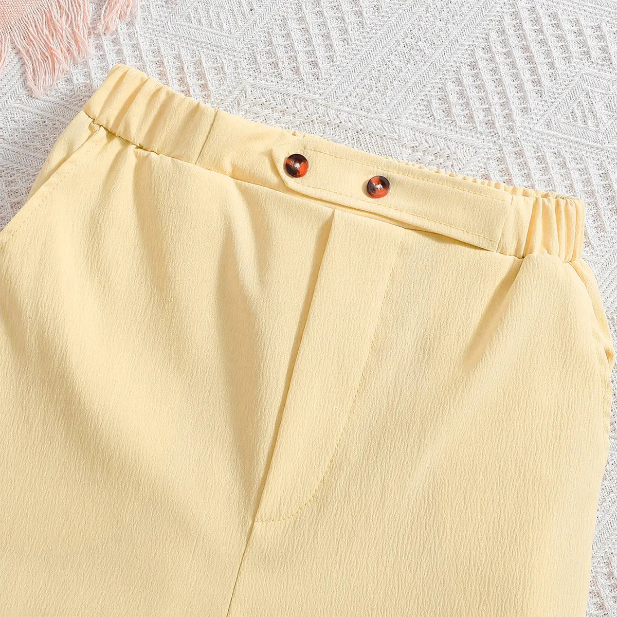 Girls Yellow Sleeveless Top With Elasticated Pants Sets 2 pc. Sets
