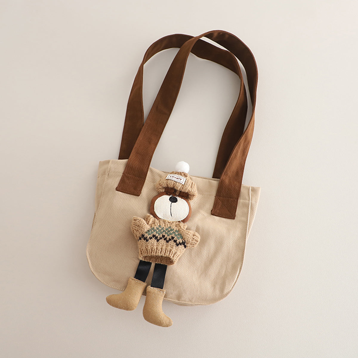 Boys Beige Typographic Printed Shirt With Bag and Pants Set Sets