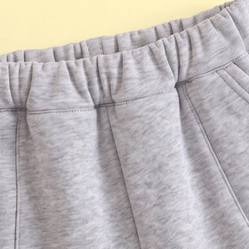 Boys Grey Typographic Hooded Sweatshirt & Pants Sets Sets