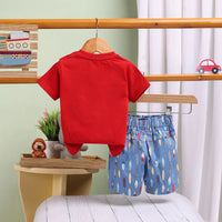 Boys Red Skate Graphics T-Shirt With Elasticated Shorts Sets 2 pc. Sets
