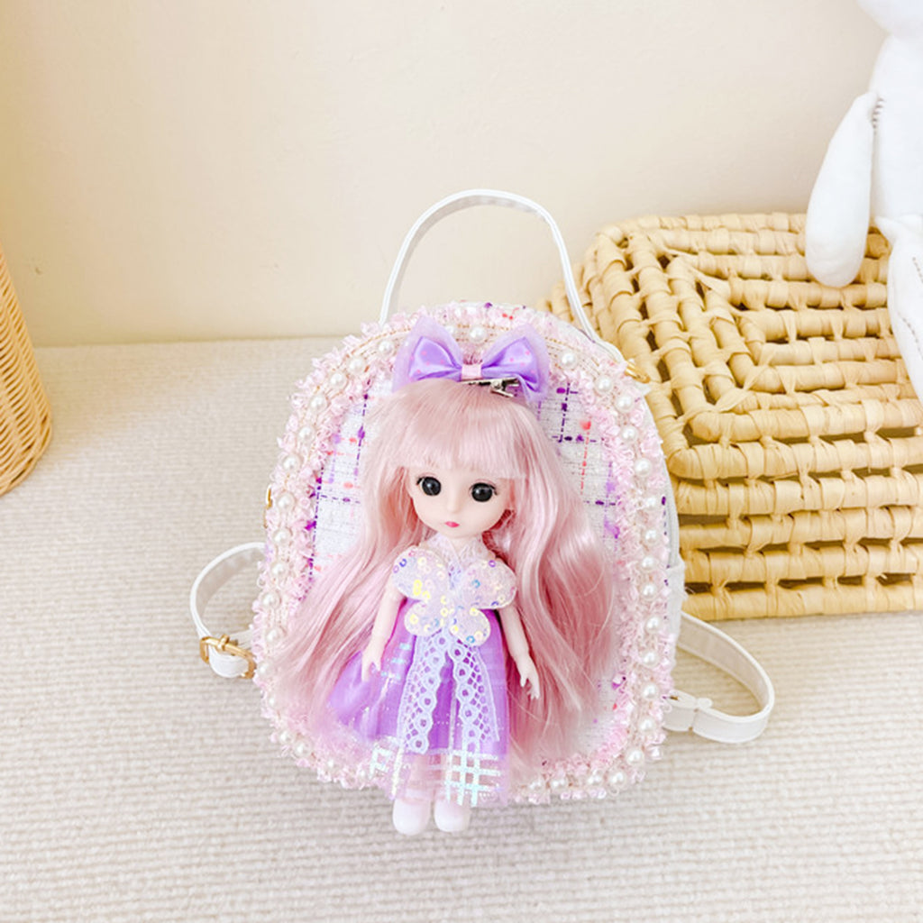 Girls Purple Doll Tweed Backpack Trending Accessories