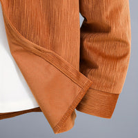 Boys Brown Textured Long Sleeves Winter Shirts Shirts