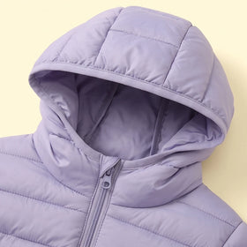 Girls Purple Hooded Quilted Puffer Jacket Coats & Jackets